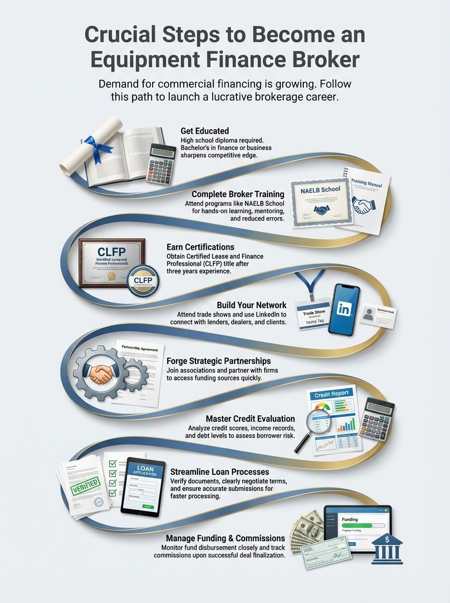 Crucial Steps to Become an Equipment Finance Broker