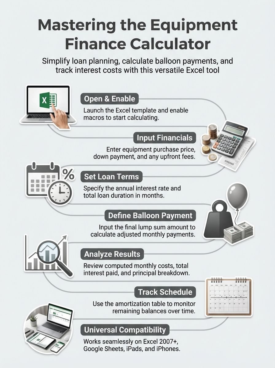 Excel Equipment Finance Calculator with Balloon Payment Option
