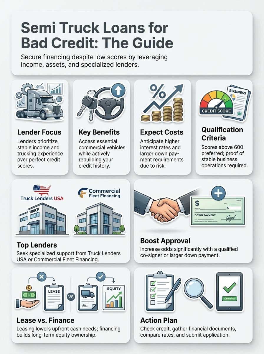 Get the Best Semi Truck Loans for Bad Credit: Finance Your Commercial Trucking with Ease