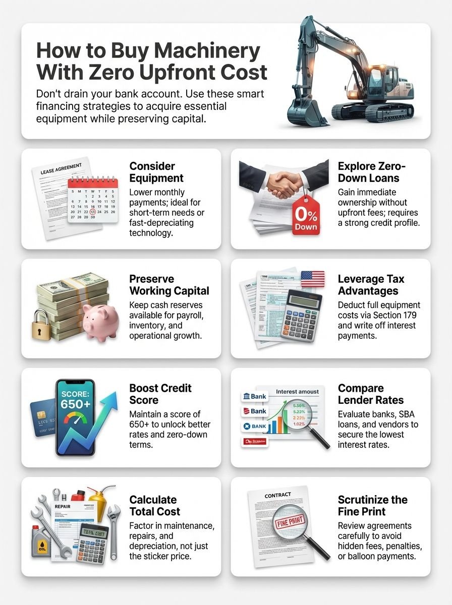 How to Buy Machinery Without Upfront Cost: Equipment Finance Solutions