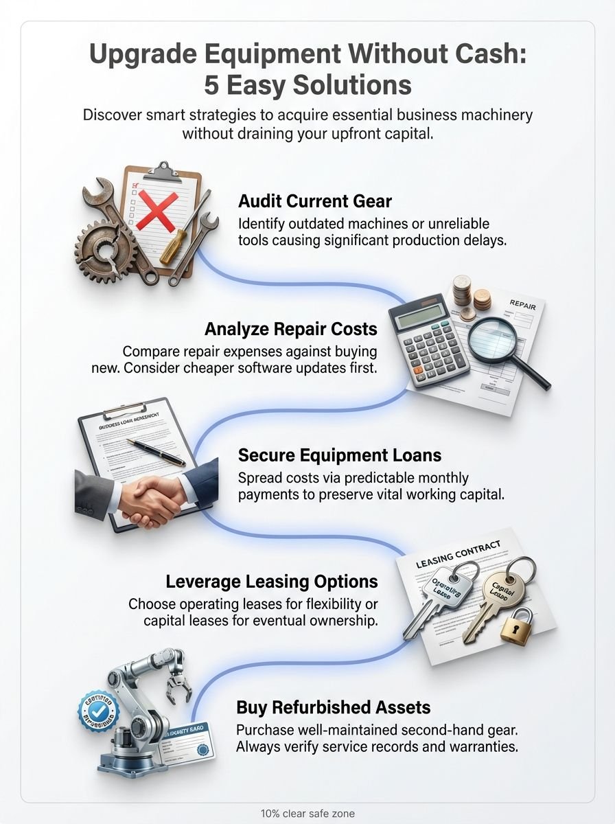 How to Upgrade Equipment Without Cash: Easy Solutions for Business Equipment