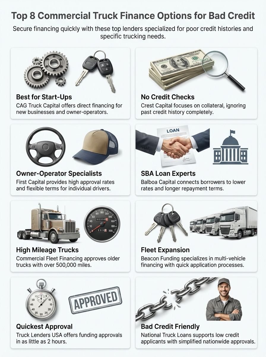 Top 10 Best Commercial Truck Finance Companies for Bad Credit: Truck Financing Solutions for Semi Trucks and Commercial Trucking