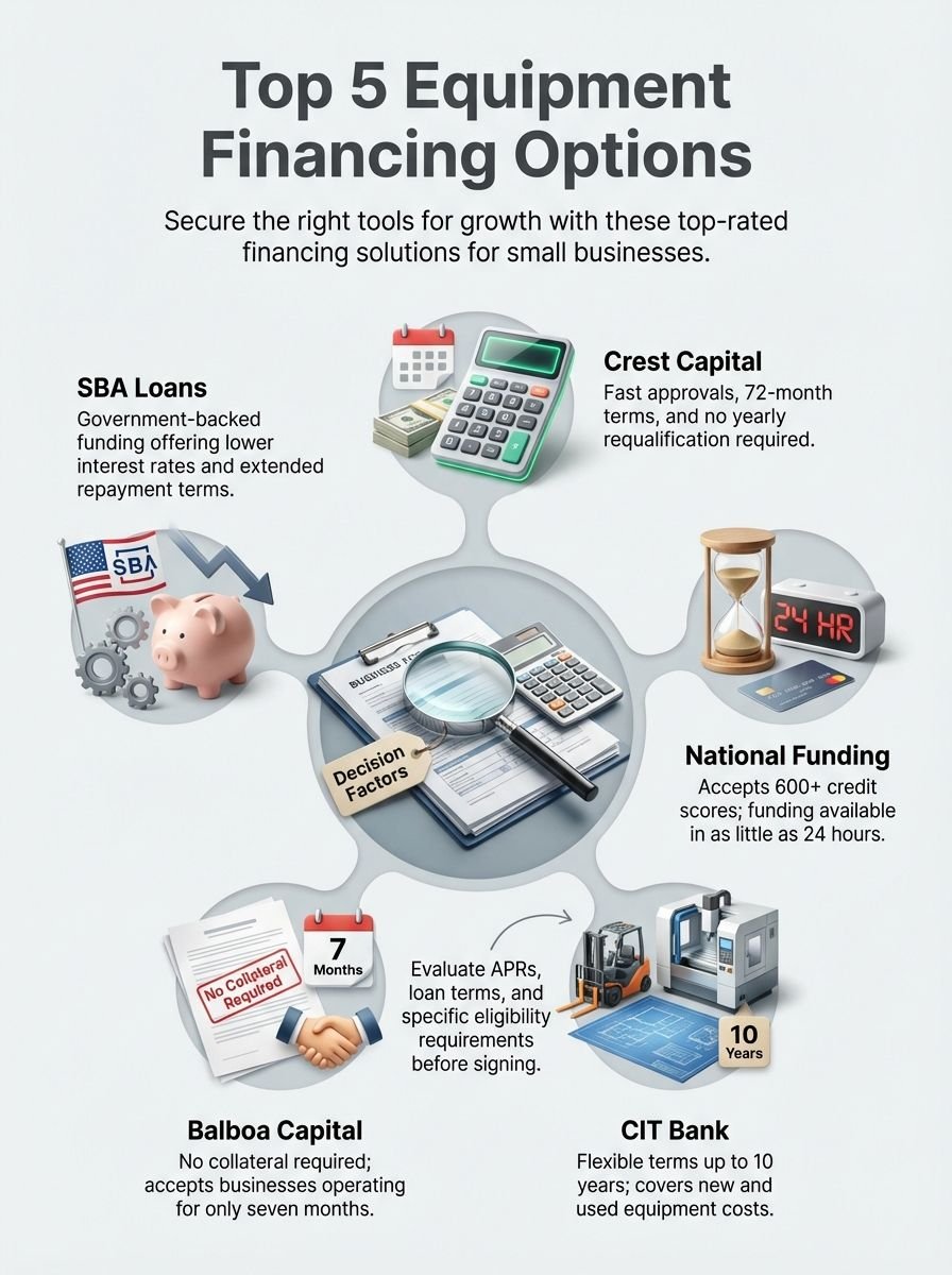 Top 5 Best Equipment Financing Options for Small Businesses