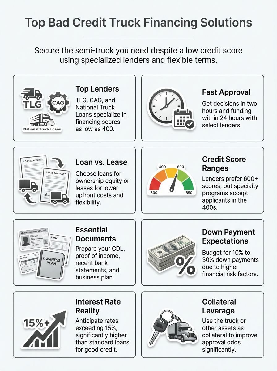 Top Bad Credit Truck Finance Companies: Best Semi Truck Financing Solutions