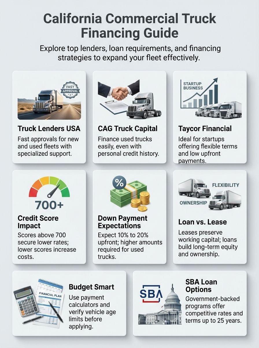 Top California Commercial Truck Loan Financing Options