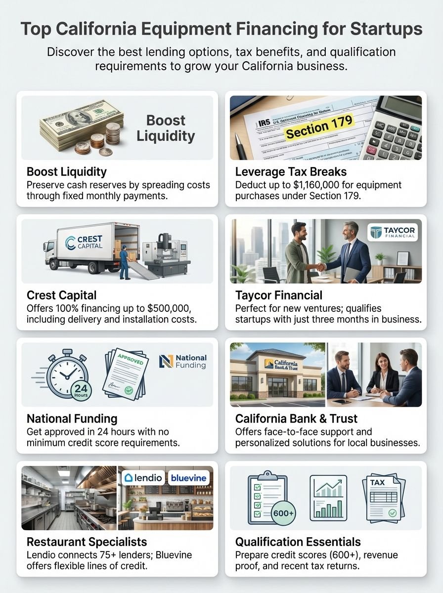 Top California Equipment Financing Companies for Startups: Best Lease Options for Working Capital