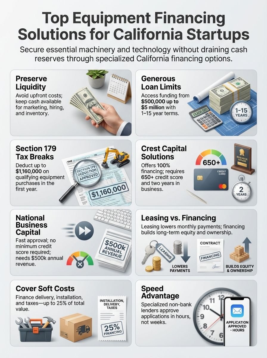 Top Equipment Financing Solutions for California Startups: Best Options Available