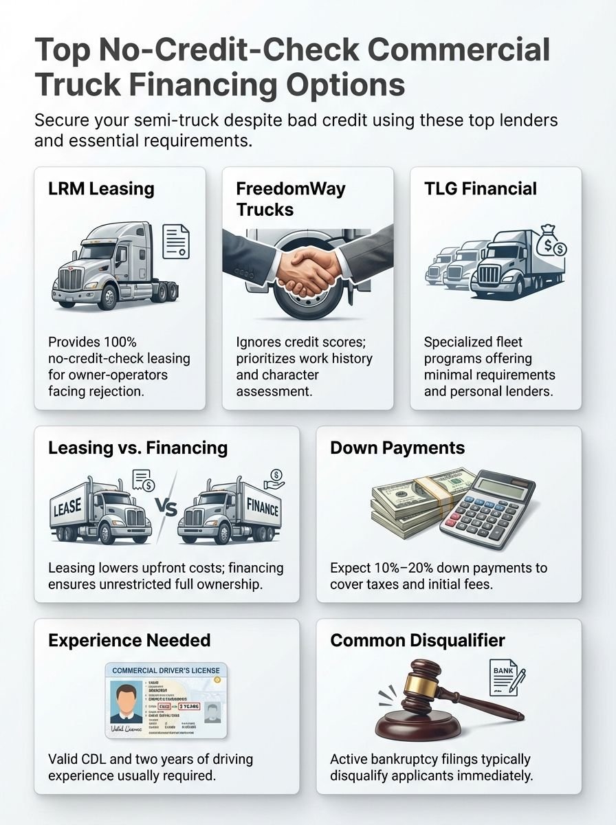 Top Options for Best Commercial Truck Financing Without Credit Check