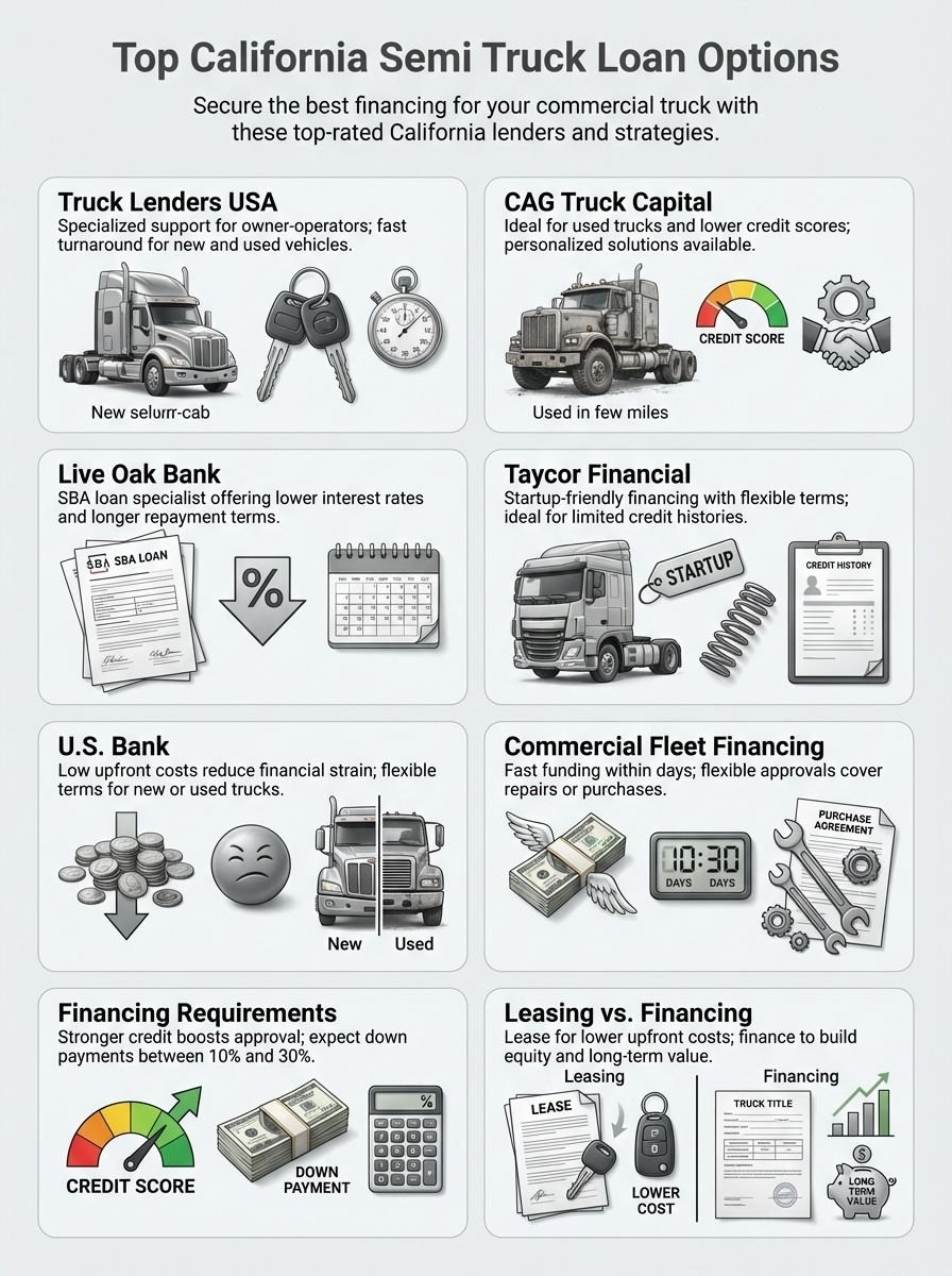 Top Options for Best Semi Truck Loans in California: Finance Your Commercial Truck Today