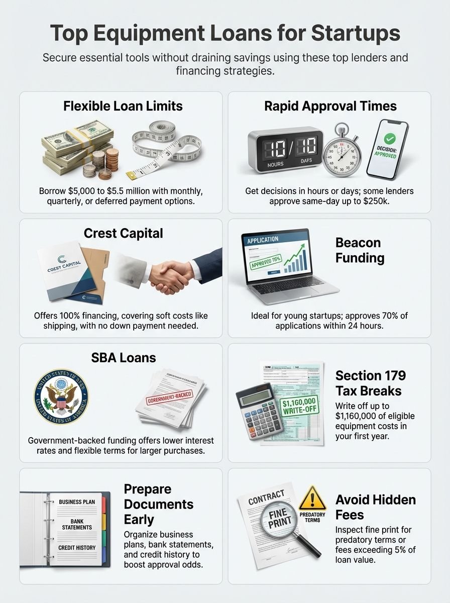 Top Picks: Best Small Business Equipment Loans for Startups
