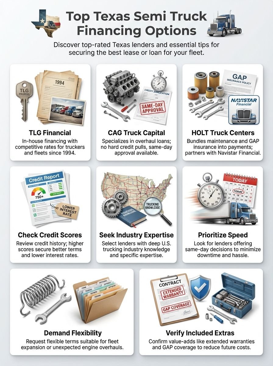 Top Texas Companies for Semi Truck Financing: Finance, Lease, and Truck Financing Options
