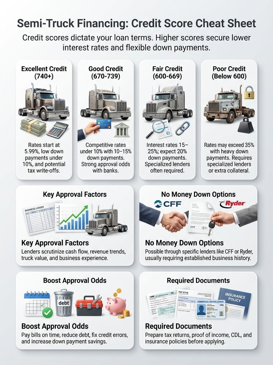 What Credit Score is Needed for Semi-Truck Financing?